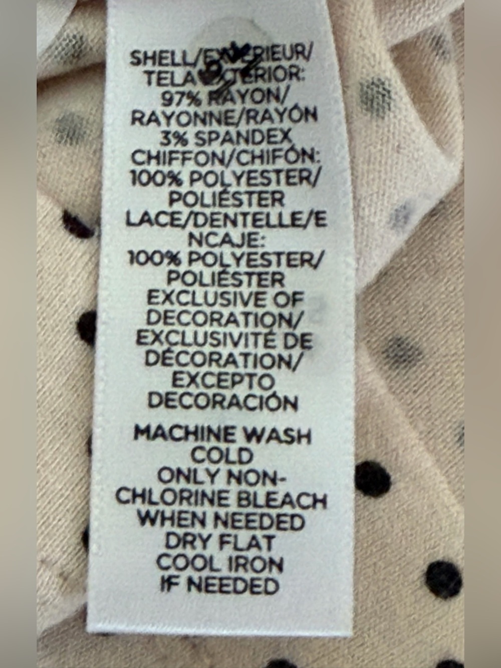LOFT Cream Polka Dot Sleeveless Top with Black Lace Trim - Picture 6 of 7
